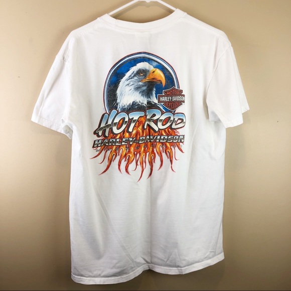 Harley-Davidson Other - Harley Davidson White Graphic Pocket Tee Shirt L